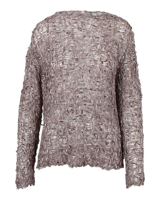Christian Wijnants Gray Sheer Woven Sweater