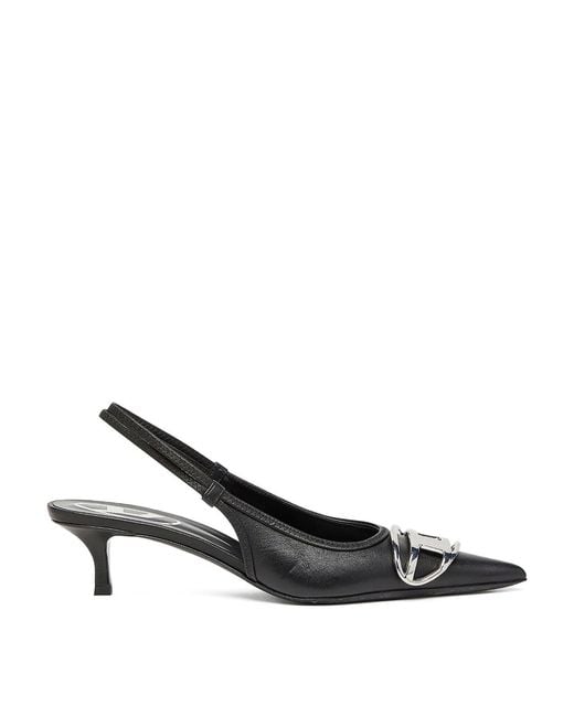 DIESEL Black Leather D Venus Pumps