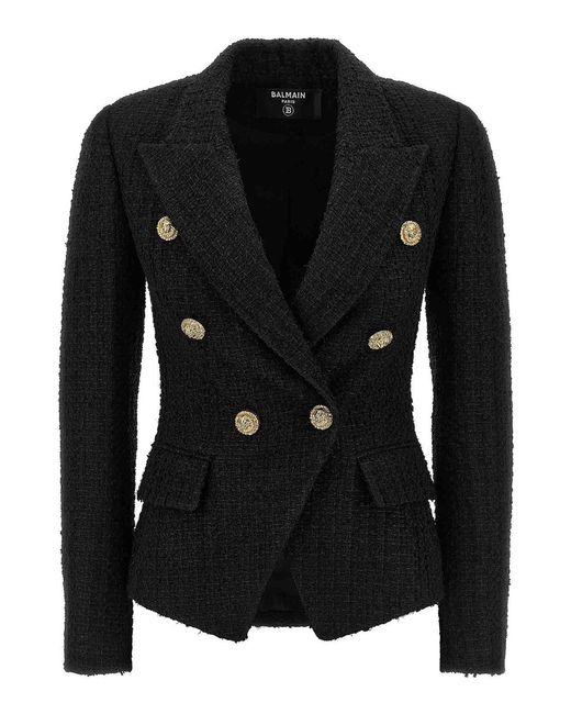 Balmain Black Tweed Blazer