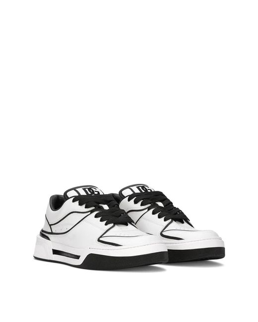 Dolce & Gabbana White Roma Calf Leather Sneakers