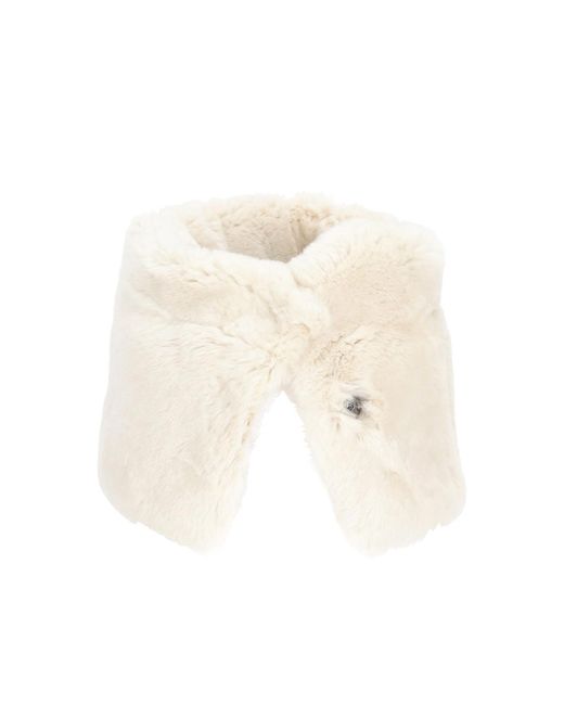 Antipast White Fur Muffler Scarf
