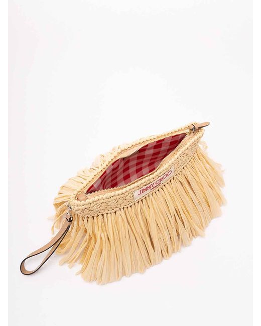 Jimmy Choo Natural Zipped Flat Pouch