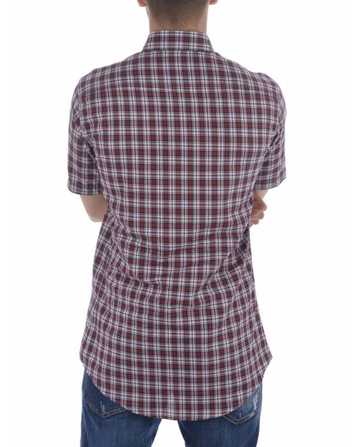 DSquared² Purple Check Pure Cotton Shirt for men