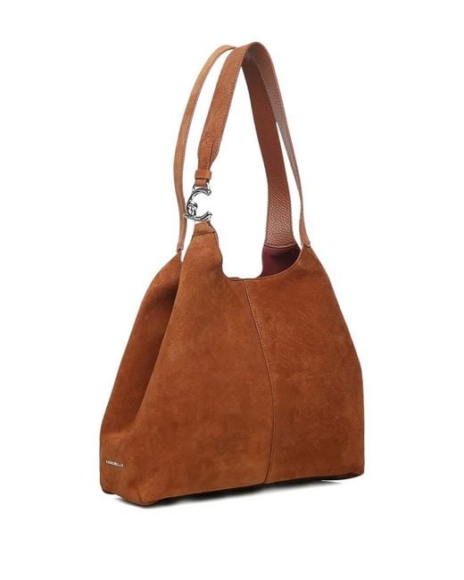 Coccinelle Brown Handbag Suede Leather