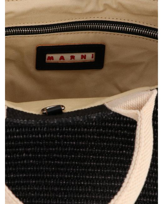 Mini Tote Shopping di Marni in Black