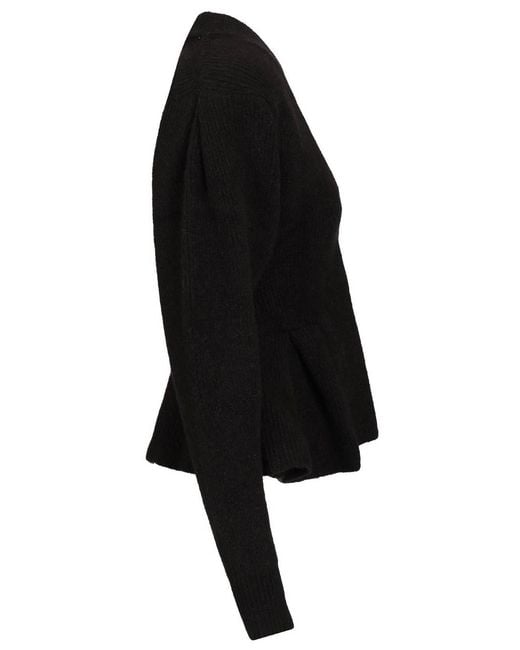 ROTATE BIRGER CHRISTENSEN Black Peplum Cardigan