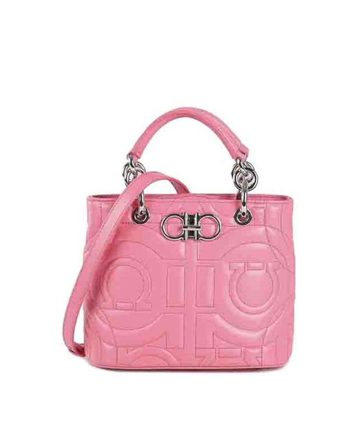 Ferragamo Pink Bag With Logo