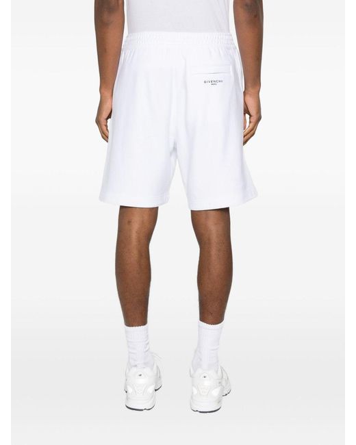 Givenchy White Logo Cotton Shorts for men