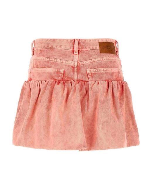 Ganni Pink Denim Jeans Skirt
