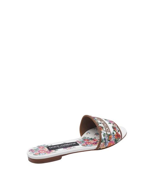 Dolce & Gabbana White Flat Shoes Sliders