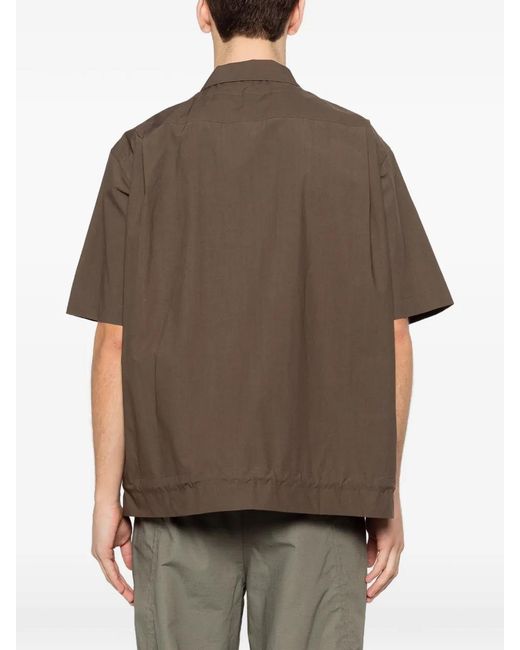 Sacai Brown Cotton Typewriter Shirt for men