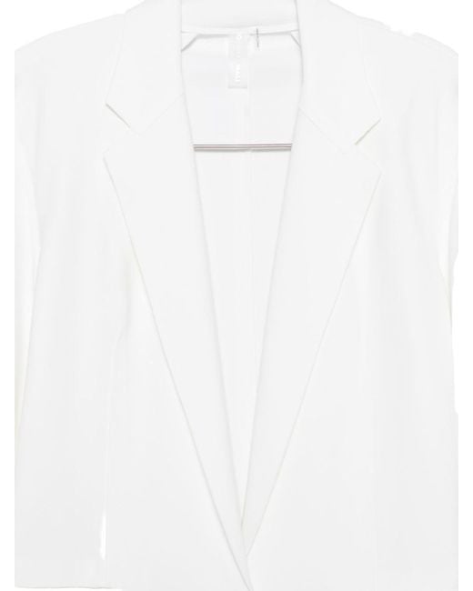 Norma Kamali White Oversized Single-Breasted Blazer Jacket
