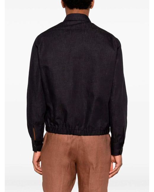Lardini Black Shirt Jacket for men