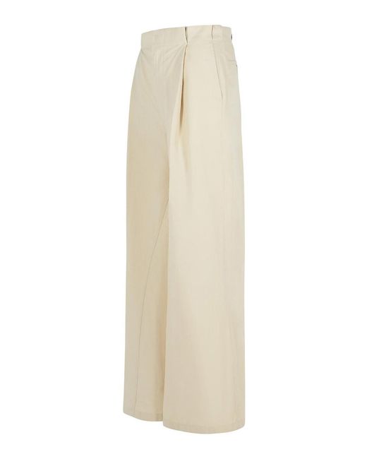 Maison Margiela Natural Over Ivory Cotton Blend Pants