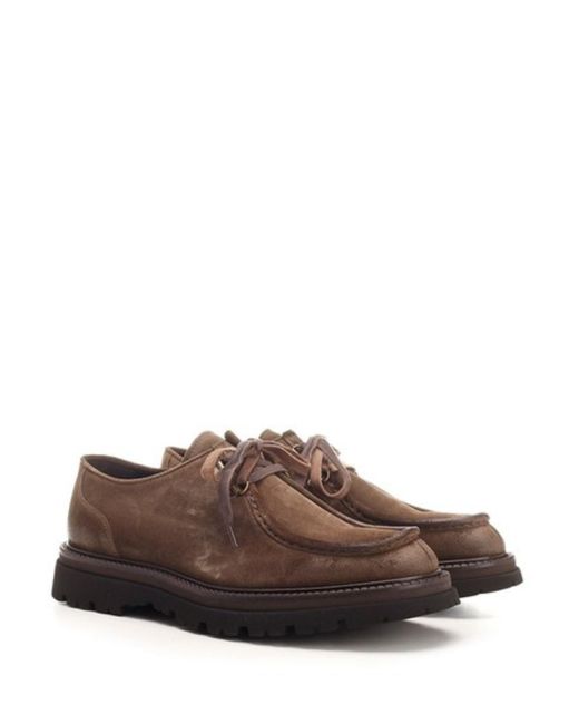 Corvari Brown Lace Up Softy Dunn Bottom for men