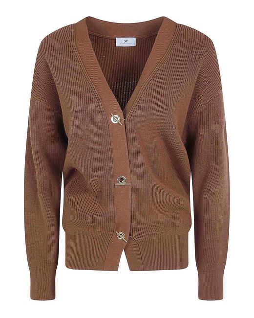 Elisabetta Franchi Brown Tricot Cardigan