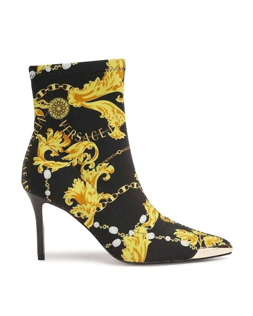 Versace Jeans Couture Black Barocco Scarlett Boots