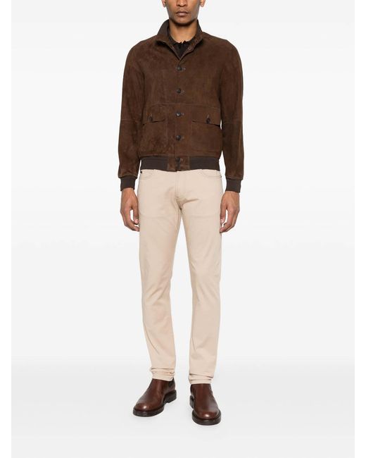 THE JACK AND JACKIE LEATHERS Brown Riverside Jacket for men