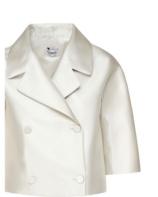 Scarlett Poppies White Short Cut Satin Jacket