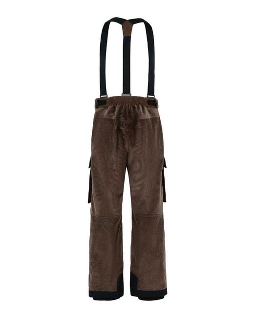 Moncler Brown Corduroy Padded Ski Overalls for men