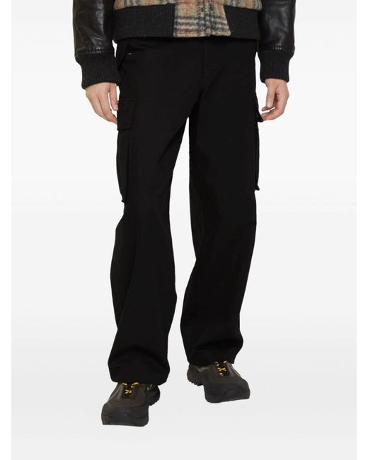 Burberry Black Cotton Cargo Trousers for men