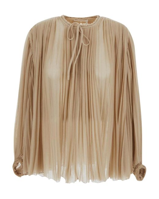 Chloé Natural Beige Blouse With Long Sleeves