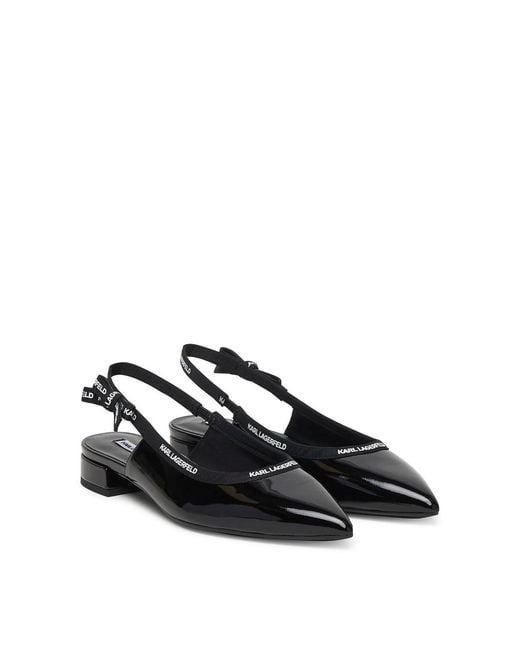 Karl Lagerfeld Black Kerrie Ribbon Sling Back