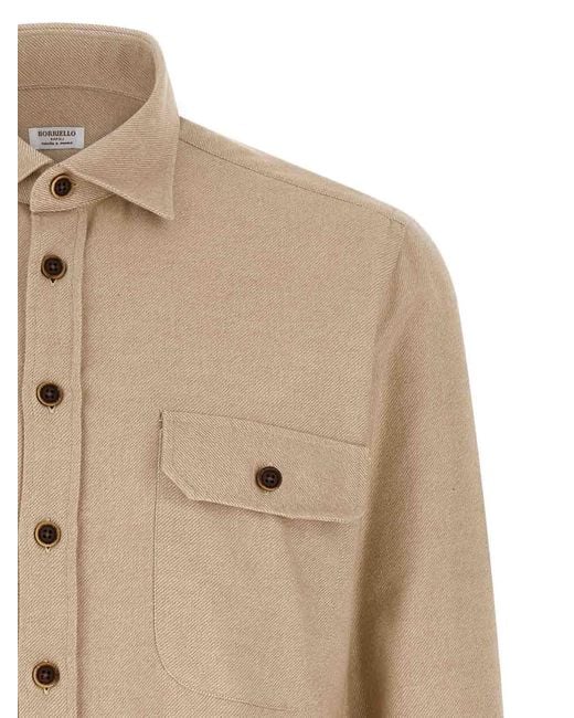 Camicia Di Flanella di Borriello in Natural da Uomo