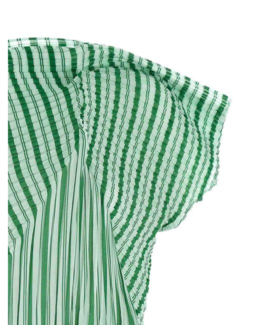 Issey Miyake Green 'Generic Stripes (Machine Pleats) Top