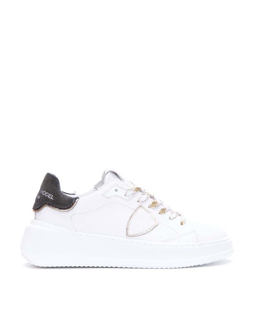 Philippe Model White Tres Temple Low Sneakers
