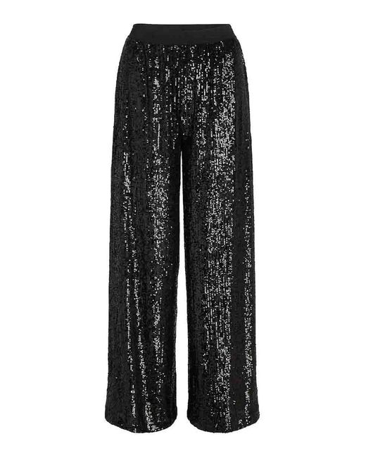 Karl Lagerfeld Black Jersey Fluid Sequin Pants