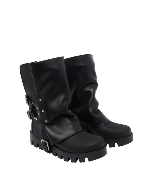 Dolce & Gabbana Black Buckle Booties