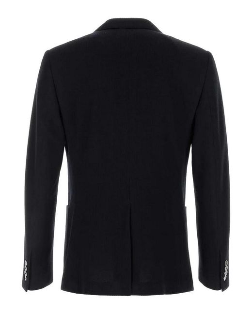 Dolce & Gabbana Blue Taormina Single-Breasted Jersey Jacket for men