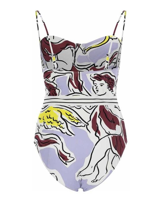 Tory Burch White One Piece Swimsuit With Print