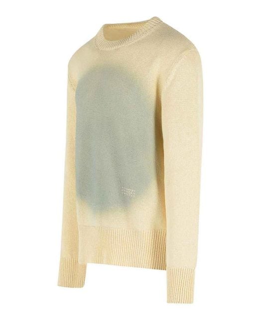 MM6 by Maison Margiela Yellow Knitwear Crew-Neck With Print for men
