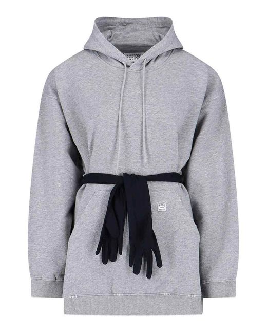 MM6 by Maison Margiela Gray Mini Dress With Gloves