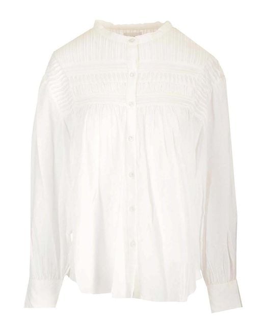 Isabel Marant White Plalia Silk Voile Blouse
