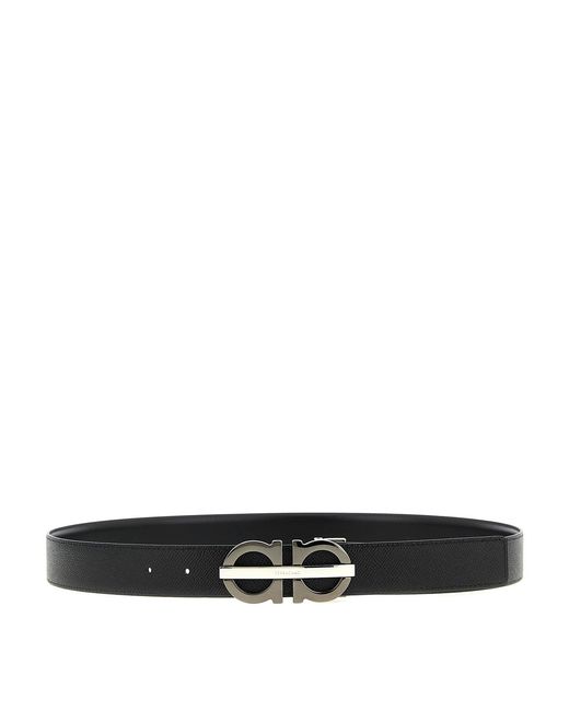 Ferragamo White Reversible Belt for men