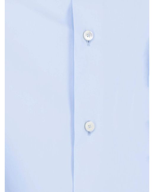 Jil Sander Blue Cotton Poplin Shirt