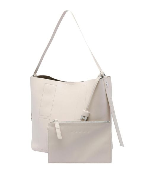 Hogan White Medium Hocket Hobo Bag