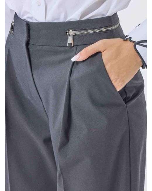 Karl Lagerfeld Blue Tailored Waist Zip Pants