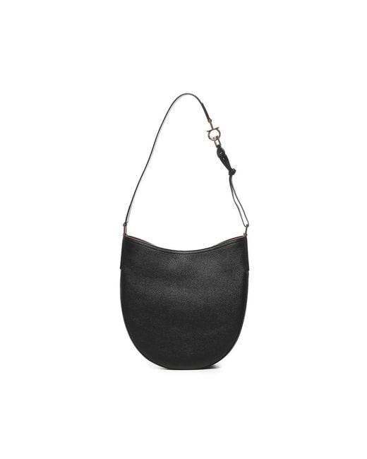 Ferragamo Black North-South Hobo Bag