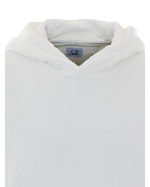 C P Company White Lens Hoodie for men
