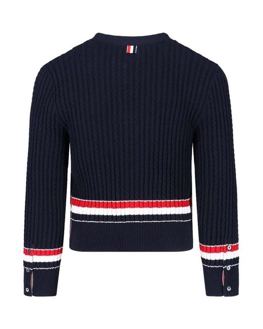 Thom Browne Blue Rwb Cardigan for men