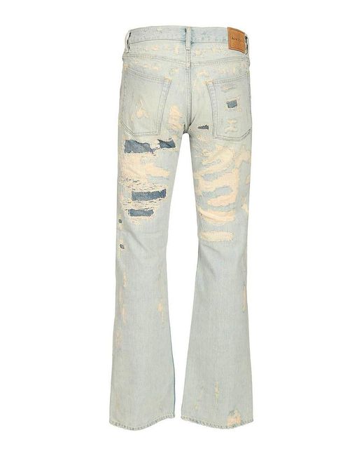 Acne Gray Repaired Effect Jeans for men