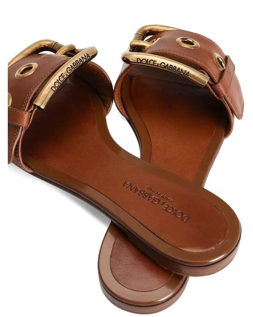 Dolce & Gabbana Brown Flat Sandal