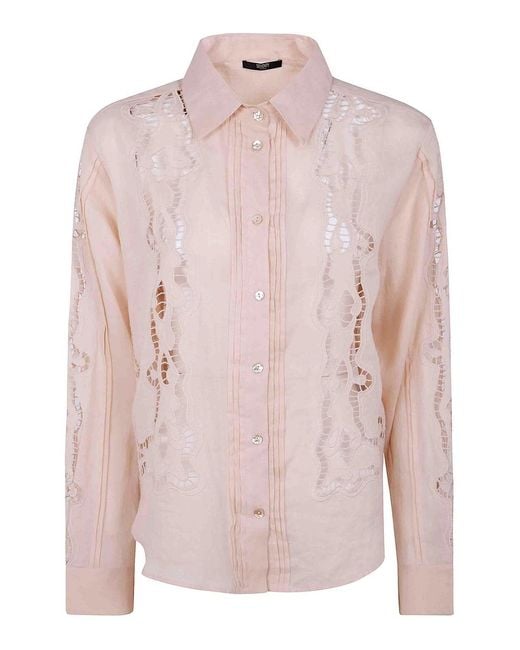 Seventy Pink Ramie Embroidered Shirt