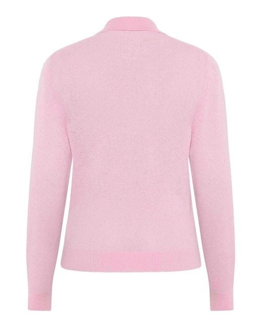 EMERSON RENALDI Pink Deep Polo-Collar Sweater