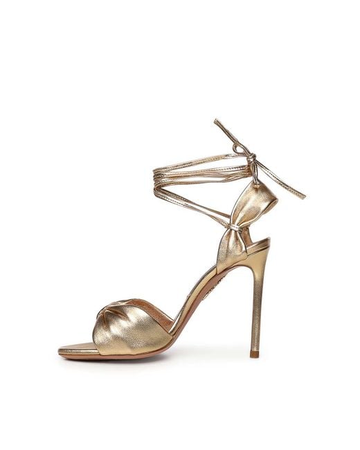 Aquazzura Carina Metallic Leather Sandals
