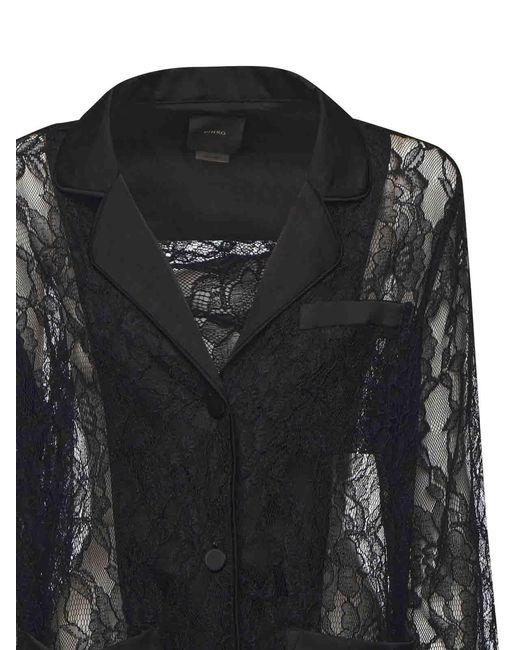 Pinko Black Lace And Satin Jacket